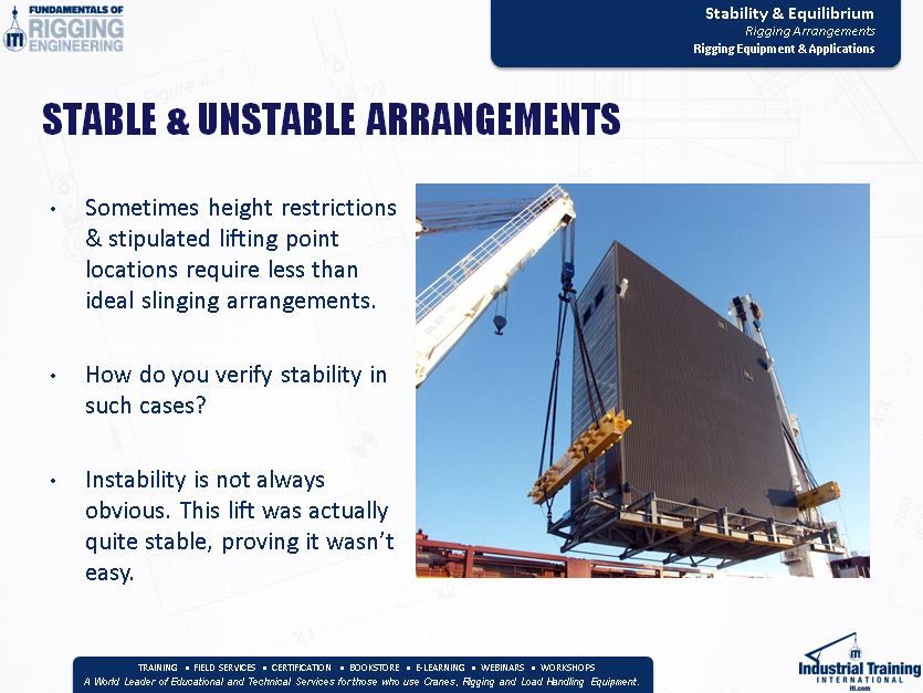 Stability & Equilibrium in Rigging Engineering & Lifting Planning