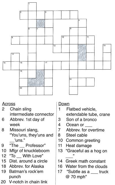 Rigging Crossword Puzzle