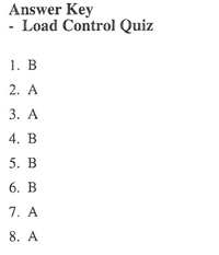 better load control answerkey