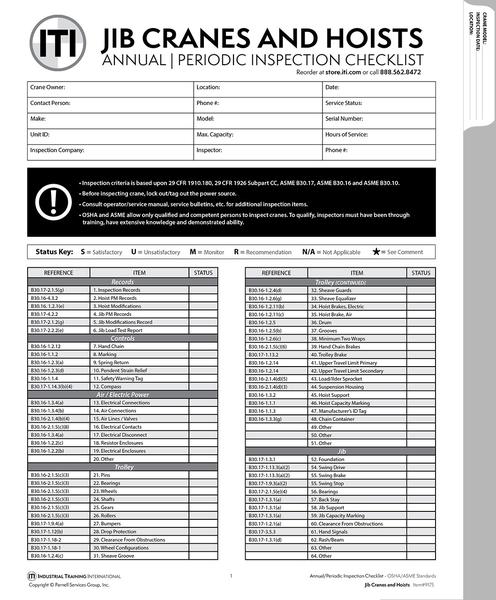 Jib Inspection Form