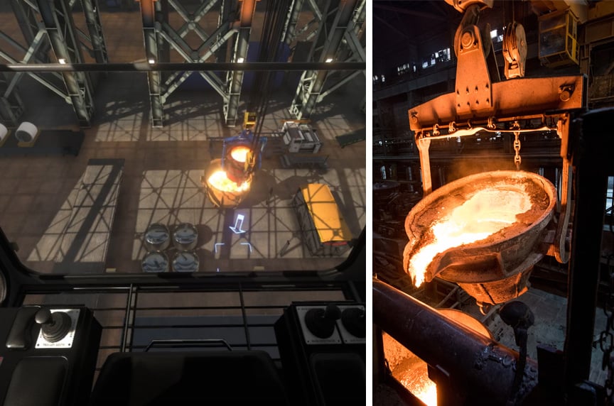 ITI-VR-Training-Hot-Ladle-Pouring-Steel-Mill-Application