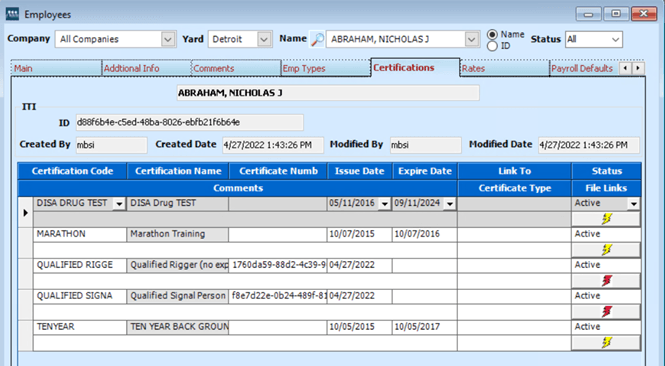 nexgen employee cert tab